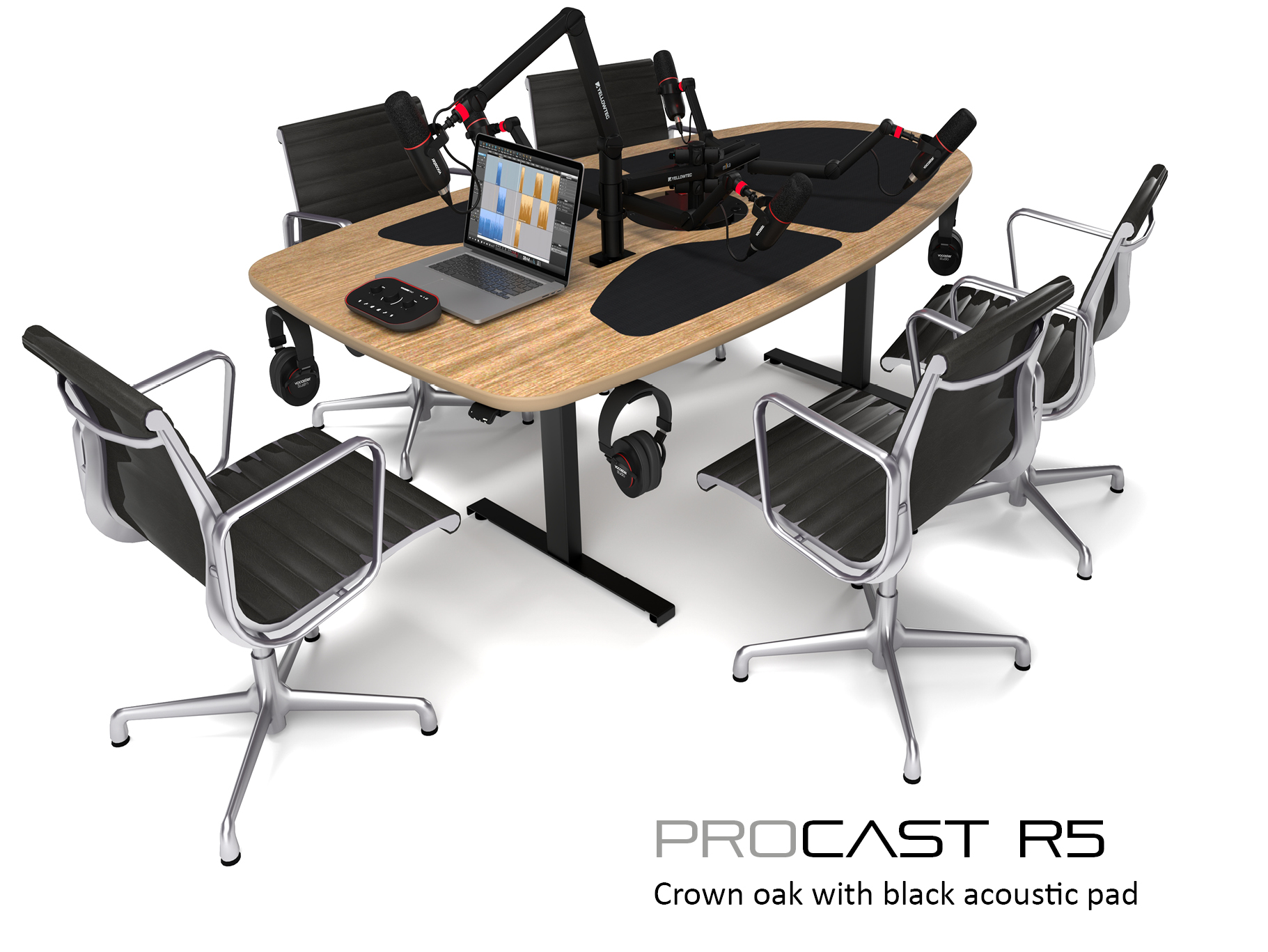 ProCast R5 - 5 person podcast desk