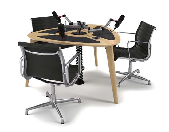 ProVoice V3 podcast table for 3 people