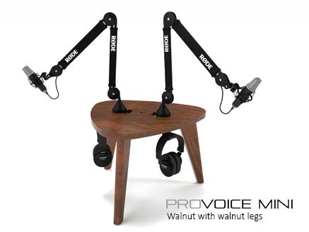 ProVoice Mini Podcast coffee table in walnut