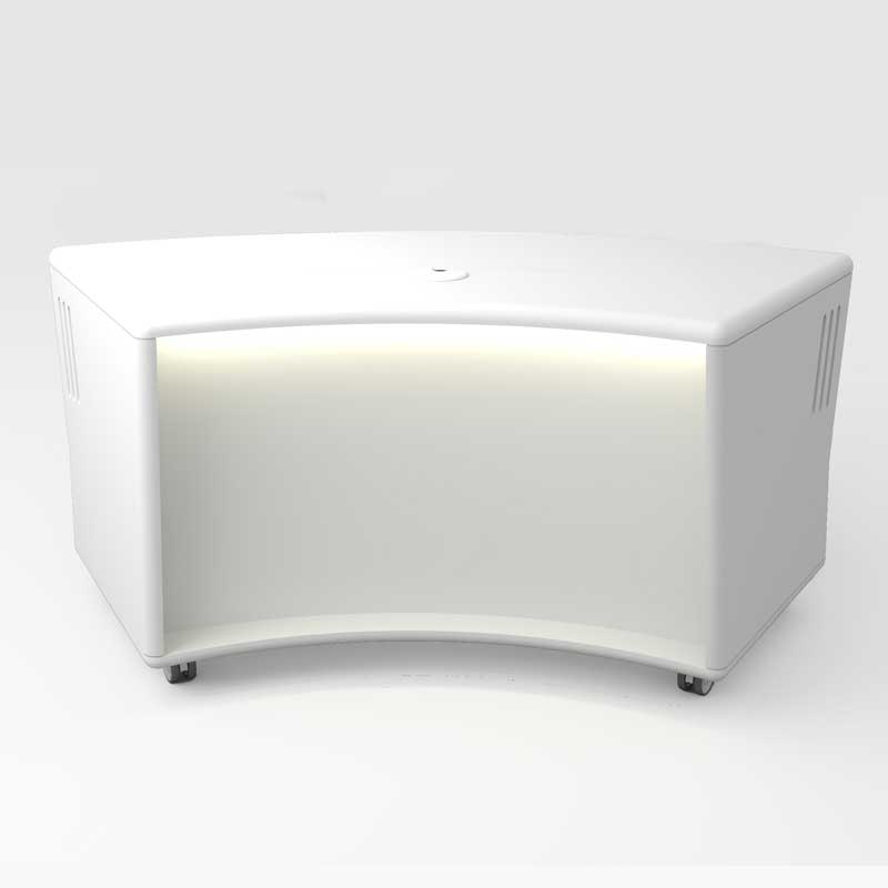 ProHost presenter desk for 2 people in white lacquered finish